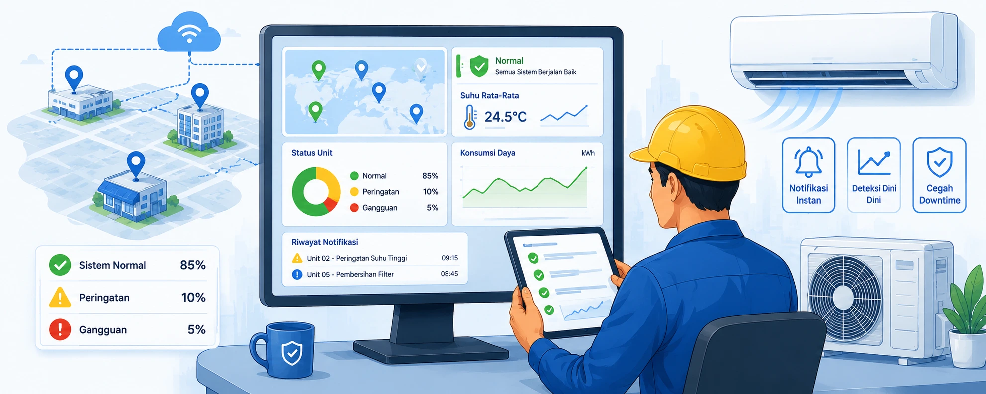 Monitoring Realtime untuk Mencegah Downtime Unit Pendingin
